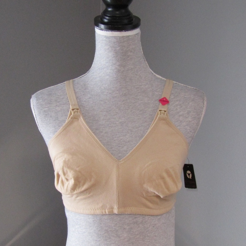 NEW Q-T Intimates Tan Nursing Bra Size 34D